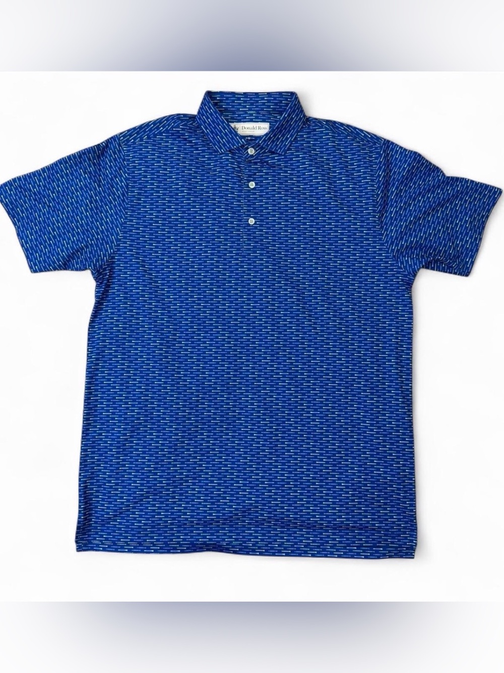 Donald Ross Sportswear Men’s M Performance Golf Polo Blue Print w/ Golf Tees